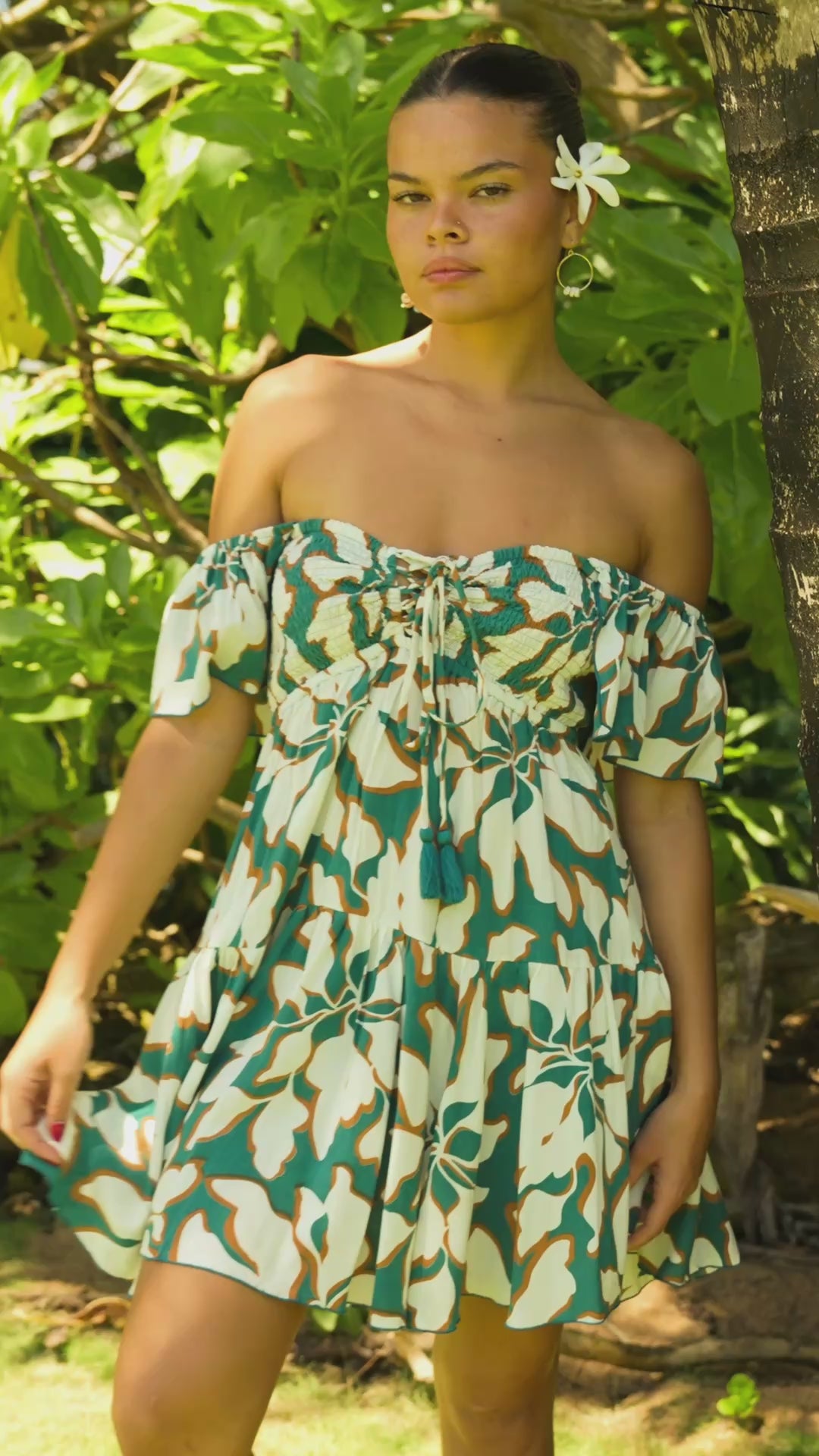 Quinn Dress - Bloomtide Petrol